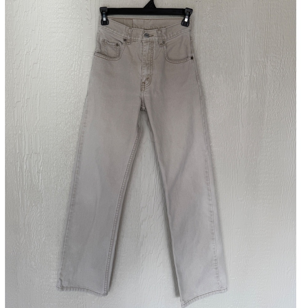 Levi Strauss & Co Womens High Waisted Straight Leg Jeans Tan Khaki Size 25x28